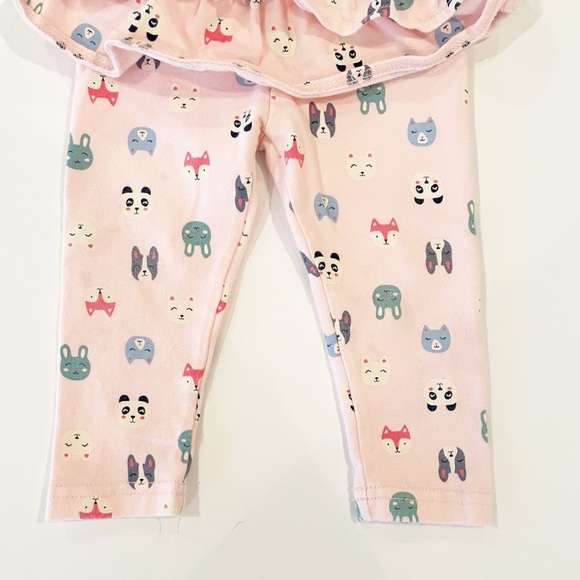 Carter’s 12M polka dot and ruffled animal print leggings - Picture 4 of 11